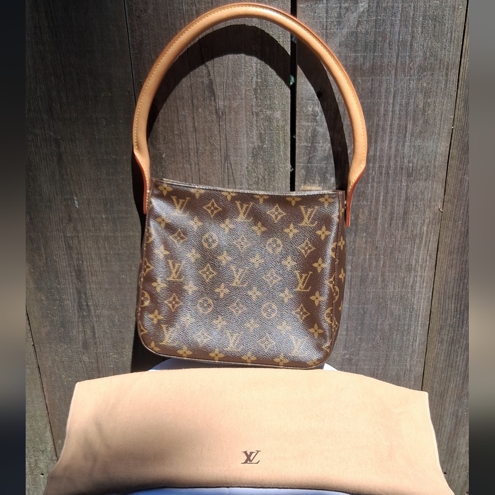 Louis Vuitton Brown Tan Monogram Shoulder Bag
